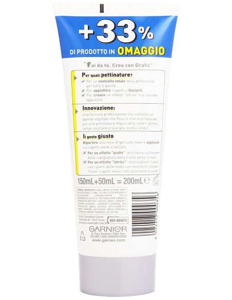 Grafic Garnier Gel Per Capelli 200ml - Crea-fix - Forte Lunga Durata